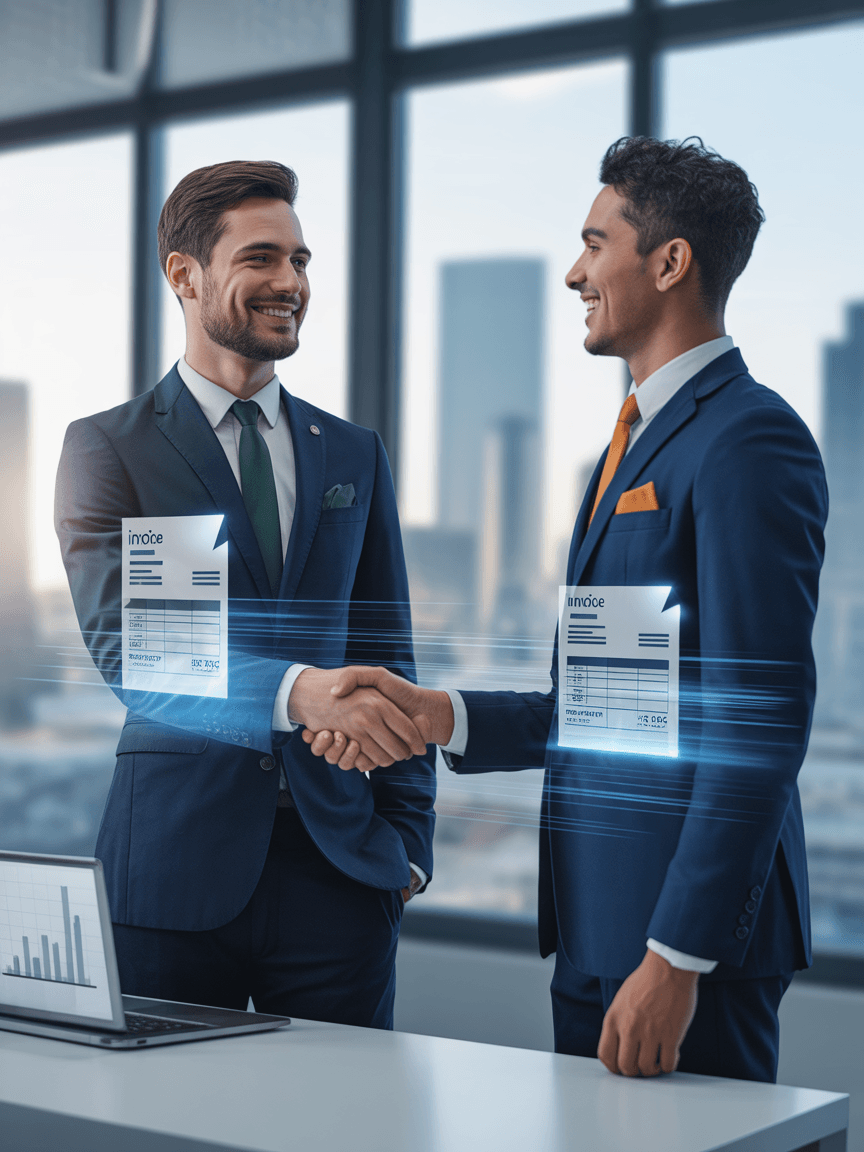 Two coporate people handshake each other two coporate people handshake each other