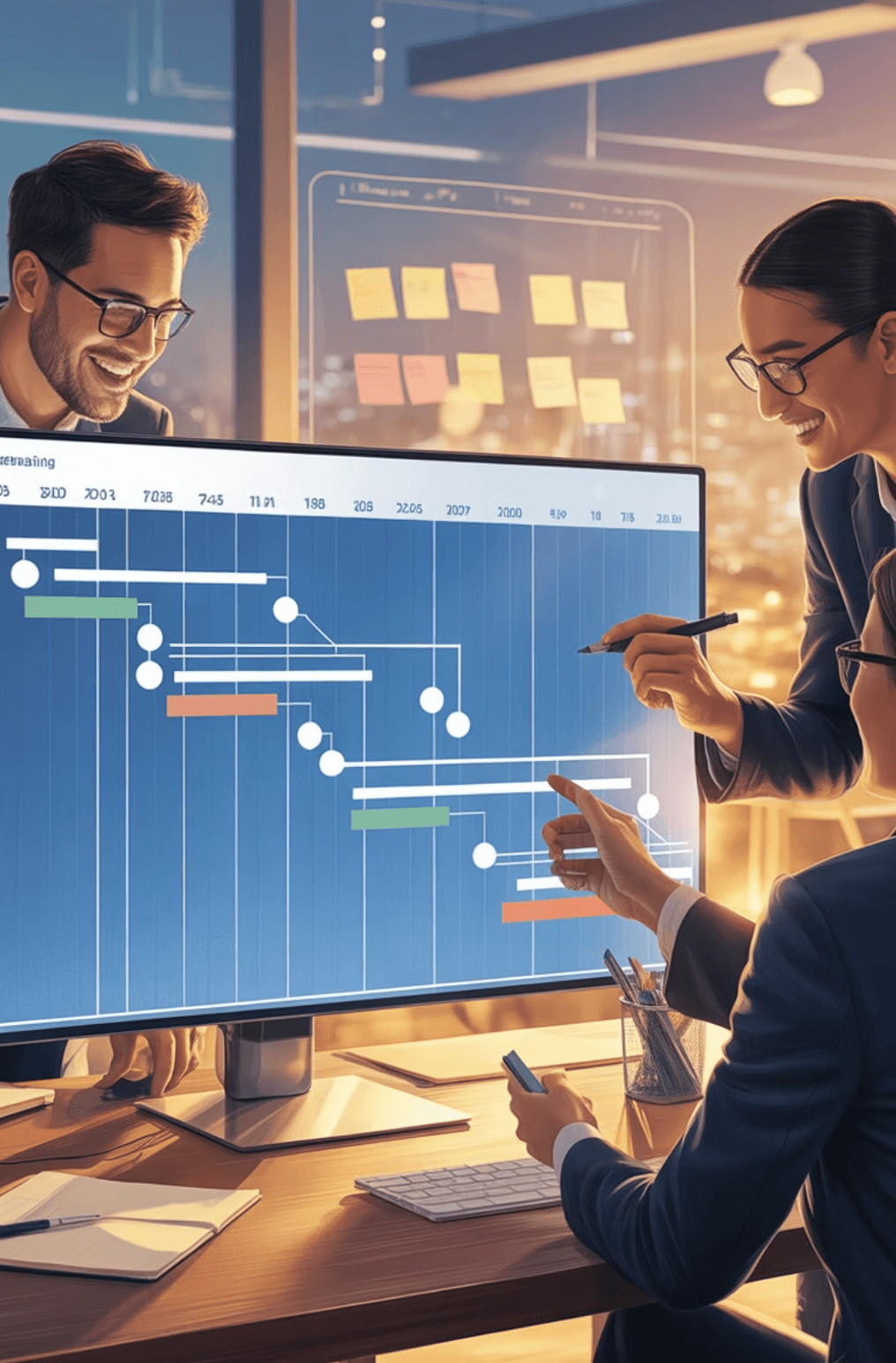 Team discussing the managed services implementation process